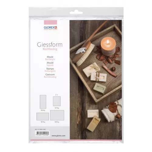 Set di 5 stampi per sapone - Rettangolo - Trasparente x1