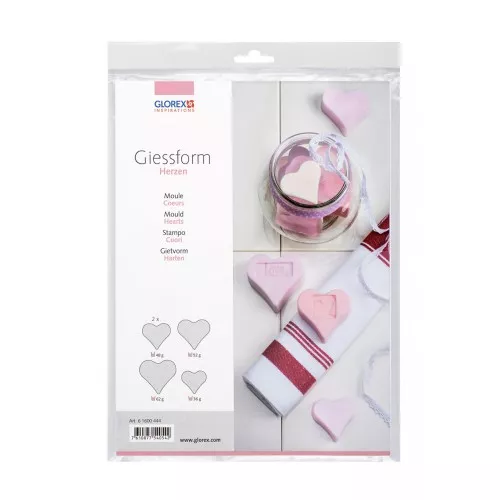 Set di 5 stampi per sapone - Cuori - Trasparente x1