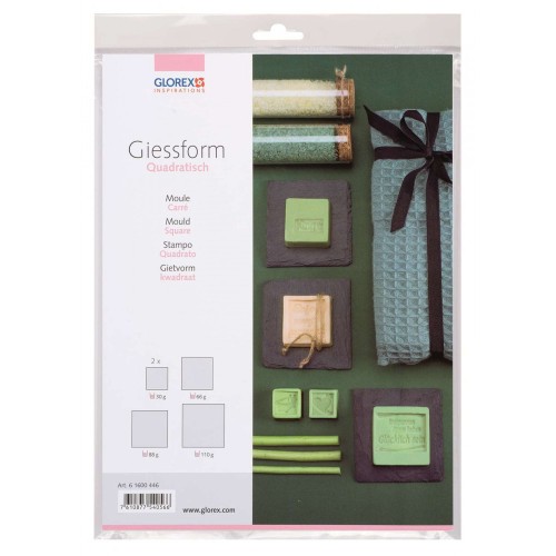 Set di 5 stampi per sapone - Quadrato - Trasparente x1