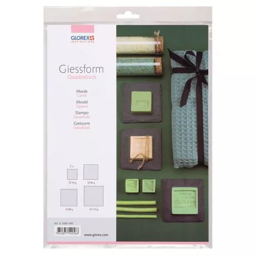 Set di 5 stampi per sapone - Quadrato - Trasparente x1