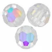 Perline sfaccettate rotonde di cristallo Preciosa 3mm - Crystal AB x20