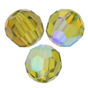 Perline sfaccettate rotonde di cristallo Preciosa 3mm - Olivine AB x20|raw }}