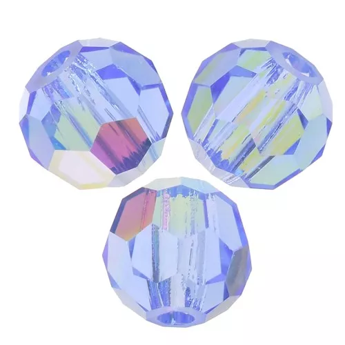 Perline sfaccettate rotonde di cristallo Preciosa 3mm - Sapphire AB x20