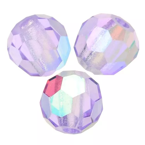 Perline sfaccettate rotonde di cristallo Preciosa 3mm - Violet AB x20