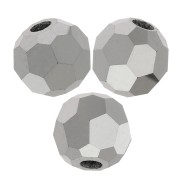 Perline sfaccettate rotonde di cristallo Preciosa 3mm - Jet Light Hematite Full x2