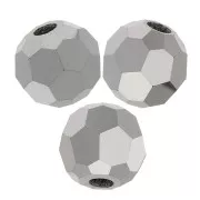 Perline sfaccettate rotonde di cristallo Preciosa 3mm - Jet Light Hematite Full x2