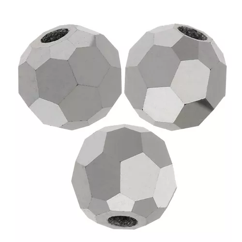 Perline sfaccettate rotonde di cristallo Preciosa 3mm - Jet Light Hematite Full x2