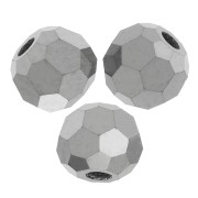 Perline sfaccettate rotonde di cristallo Preciosa 3mm - Jet Hematite Full x20