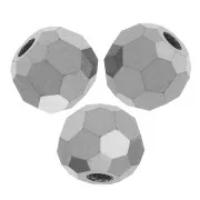 Perline sfaccettate rotonde di cristallo Preciosa 3mm - Jet Hematite Full x20