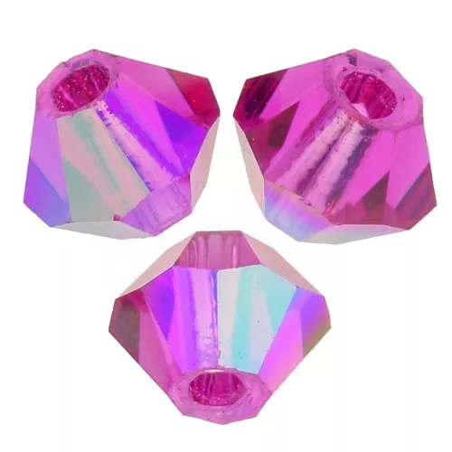 Biconi Preciosa 3 mm - MC Bead Rondell - Fuchsia Glitter x30
