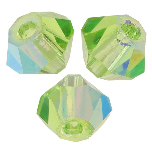 Biconi Preciosa 3 mm - MC Bead Rondell - Peridot Glitter x30