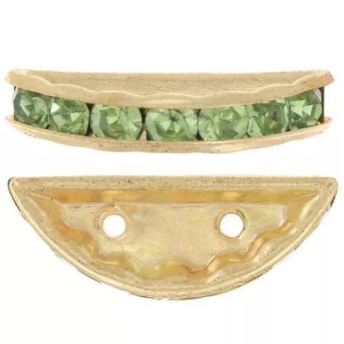 Rondella Mezza-Luna mm. 20x9 dorata Peridot x1