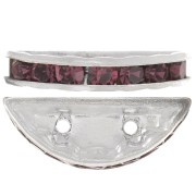 Rondella Mezza-Luna mm. 20x9 argentata Amethyst x1