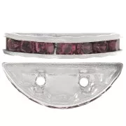 Rondella Mezza-Luna mm. 20x9 argentata Amethyst x1