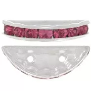 Rondella Mezza-Luna mm. 20x9 argentata Fucsia x1