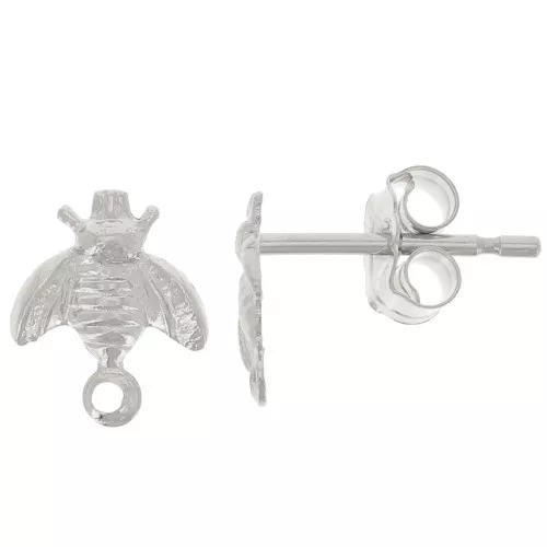 Orecchini perno 7,5x6 mm con anello chiuso - Argento 925 x2
