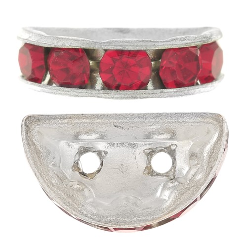 Rondella Mezza-Luna mm. 14x8 argentata Light Siam x1