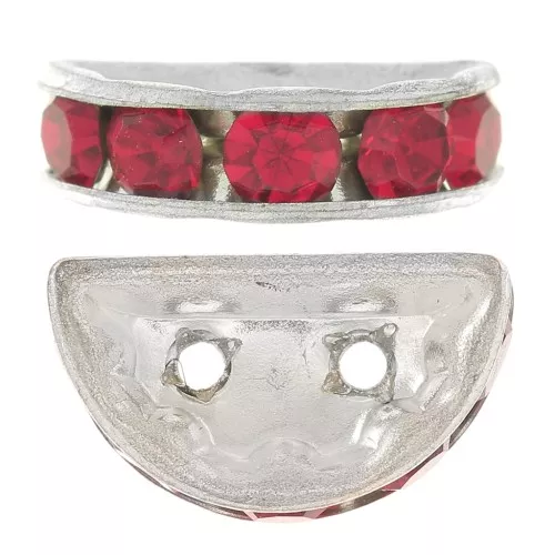 Rondella Mezza-Luna mm. 14x8 argentata Light Siam x1