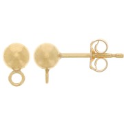 Orecchini perno 4 mm -anello perpendicolare - Gold filled x2|raw }}