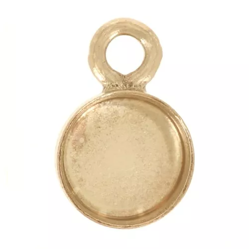 Pendente rotondo per cabochon a base piatta 3 mm - Gold filled x1