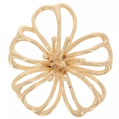 Pendente forma di fiore 18x20 mm Dorato in oro fino x1