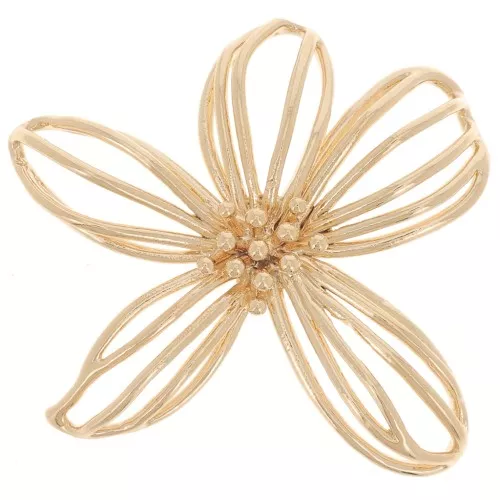Pendente fiore cavo 28x29 mm Dorato in oro fino x1