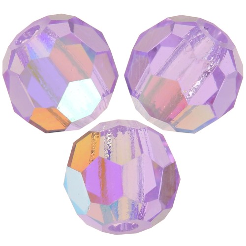 Perle sfaccettate rotonde Preciosa - Round Bead 4 mm - Violet AB x20