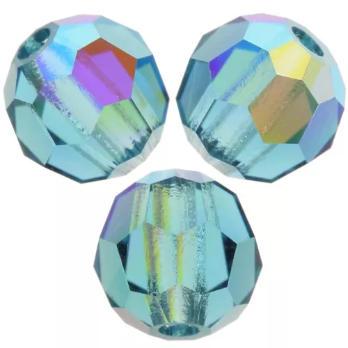 Perle sfaccettate rotonde Preciosa - Round Bead 4 mm - Indicolite AB x20