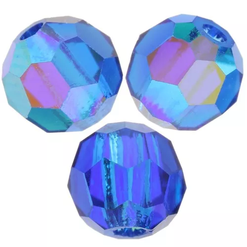 Perle sfaccettate rotonde Preciosa - Round Bead 4 mm - Capri blue AB x20