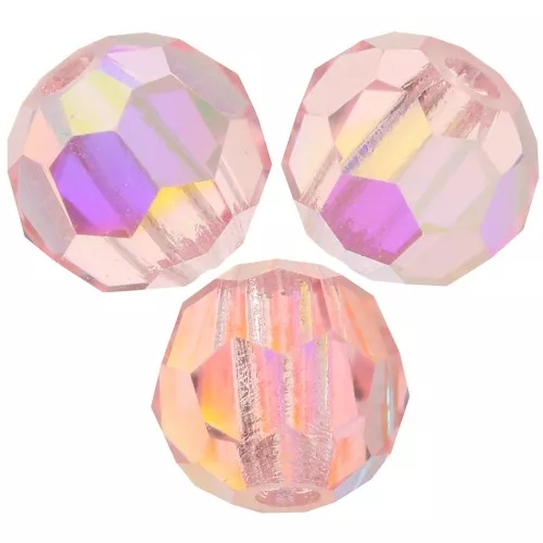 Perle sfaccettate rotonde Preciosa - Round Bead 4 mm - Light Rose AB x20