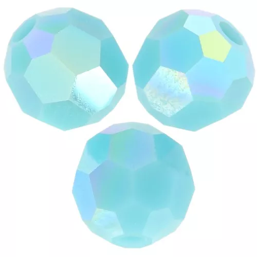 Perle sfaccettate rotonde Preciosa - Round Bead 4 mm - Turquoise AB x20