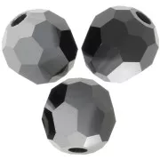 Perle sfaccettate rotonde Preciosa - Round Bead 4 mm - Jet Hematite Half x20