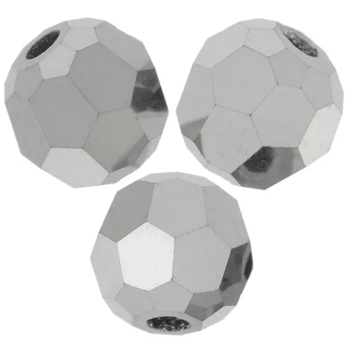 Perle sfaccettate rotonde Preciosa - Round Bead 4 mm - Jet Hematite Full x20