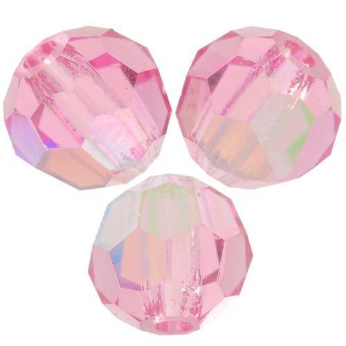 Perle sfaccettate rotonde Preciosa - Round Bead 4 mm - Rose AB x20