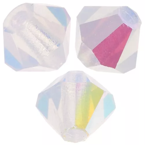 Biconi Preciosa 4 mm - MC Bead Rondell - White Opal Glitter x30
