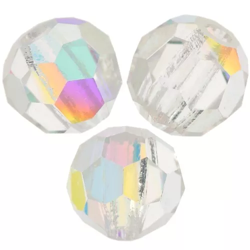 Perle sfaccettate rotonde Preciosa - Round Bead 4 mm Crystal AB x20