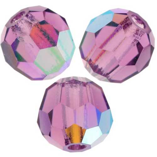 Perle sfaccettate rotonde Preciosa - Round Bead 4 mm  Amethyst AB x20