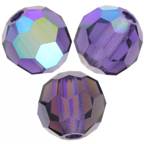 Perle sfaccettate rotonde Preciosa - Round Bead 4 mm Deep Tanzanite AB x20