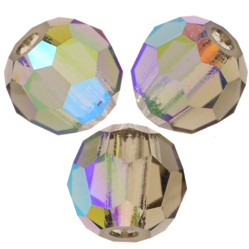 Perle sfaccettate rotonde Preciosa - Round Bead 4 mm  Black Diamond AB x20