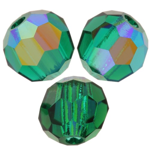 Perle sfaccettate rotonde Preciosa - Round Bead 4 mm  Emerald AB x20