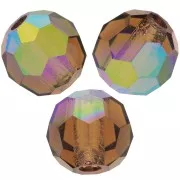 Perle sfaccettate rotonde Preciosa - Round Bead 4 mm Smoked Topaz AB x20