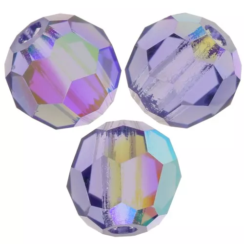 Perle sfaccettate rotonde Preciosa - Round Bead 4 mm -Tanzanite AB x20