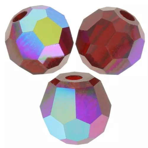 Perle sfaccettate rotonde Preciosa - Round Bead 4 mm -Siam AB x20