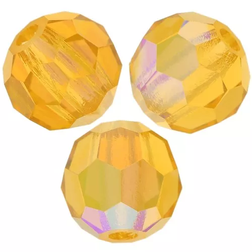Perle sfaccettate rotonde Preciosa - Round Bead 4 mm -Topaz AB x20