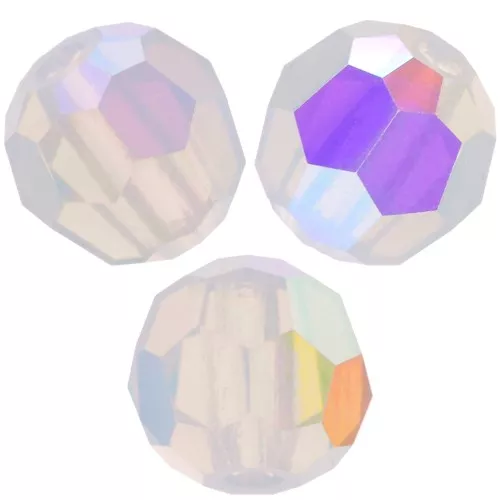 Perle sfaccettate rotonde Preciosa - Round Bead 4 mm - White Opal AB x20