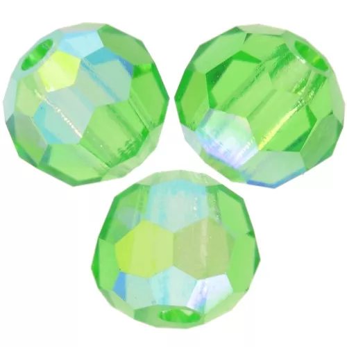Perle sfaccettate rotonde Preciosa - Round Bead 4 mm - Peridot AB x20