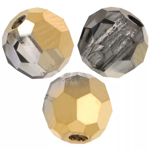 Perle sfaccettate rotonde Preciosa - Round Bead 4 mm - Crystal Aurum Half x20