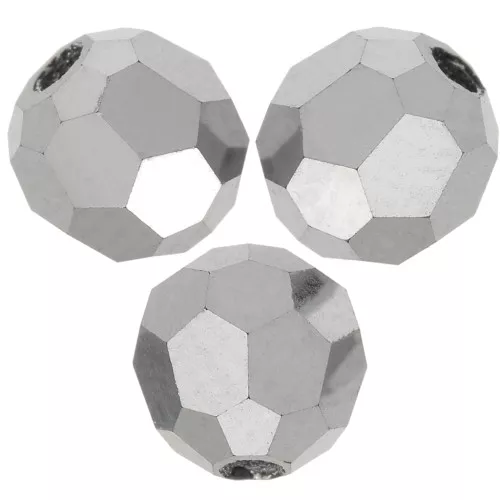 Perle sfaccettate rotonde Preciosa - Round Bead 4 mm - Jet Light Hematite Full x20