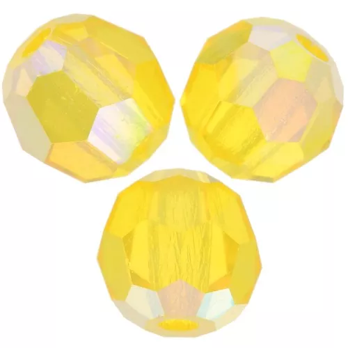 Perle sfaccettate rotonde Preciosa - Round Bead 4 mm - Citrine AB x20