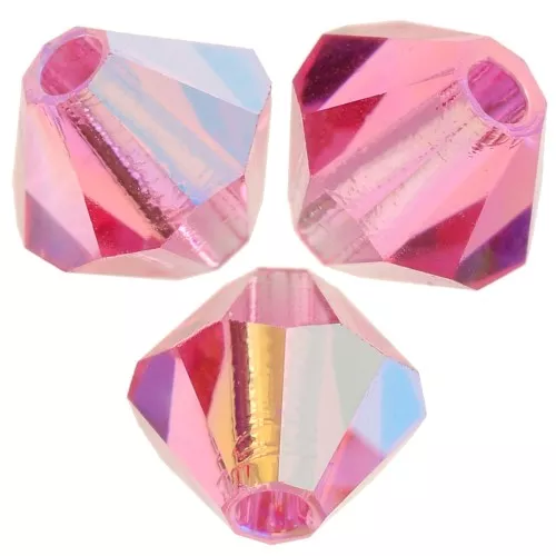 Biconi Preciosa 4 mm - MC Bead Rondell - Rose Glitter x30